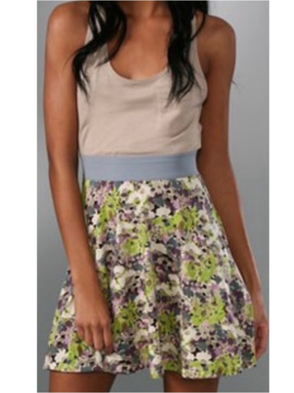 NWT Free People Easy Breezy Combo Mini Dress Floral Skirt Tank Size Large